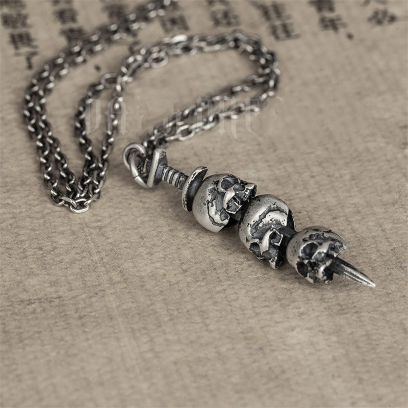 Chiba punk style silver pendant necklace