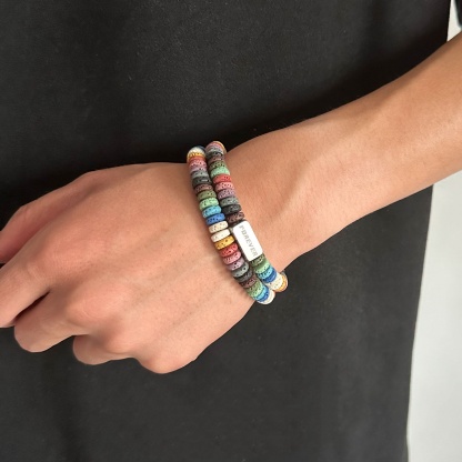 Colorful volcanic stone bracelet