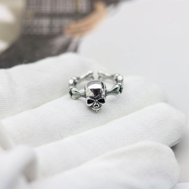 Silver skull ring hip hop men and women ring