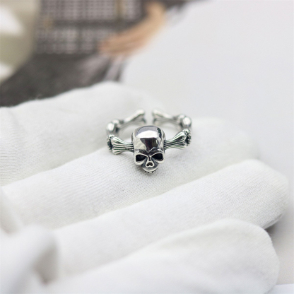 Silver skull ring hip hop men and women ring