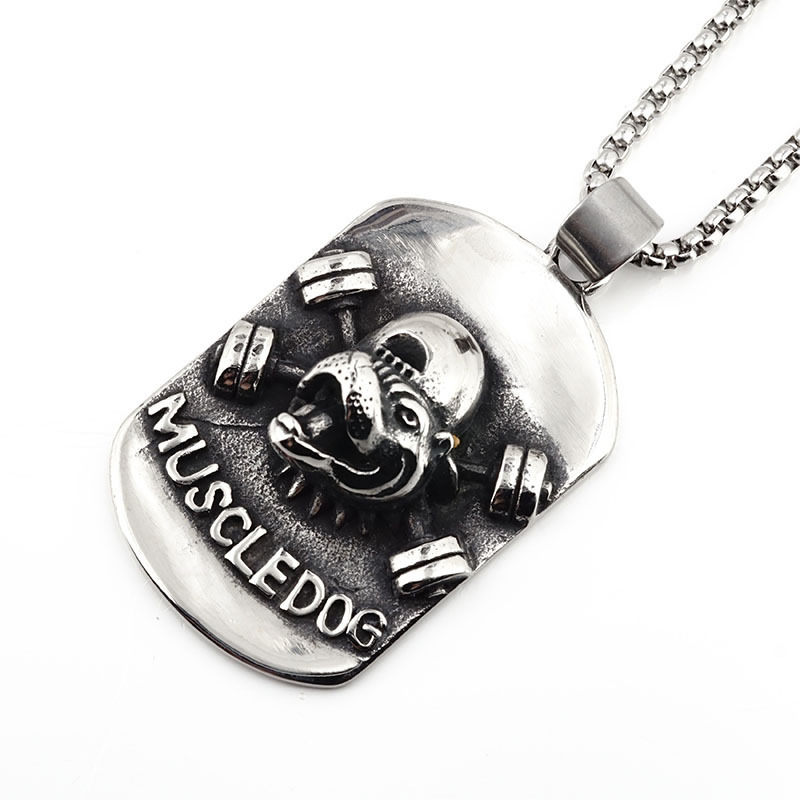 3D Sports Muscle Dog Necklace