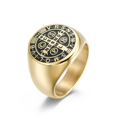 Vintage Exorcist Stainless Steel Cross Ring