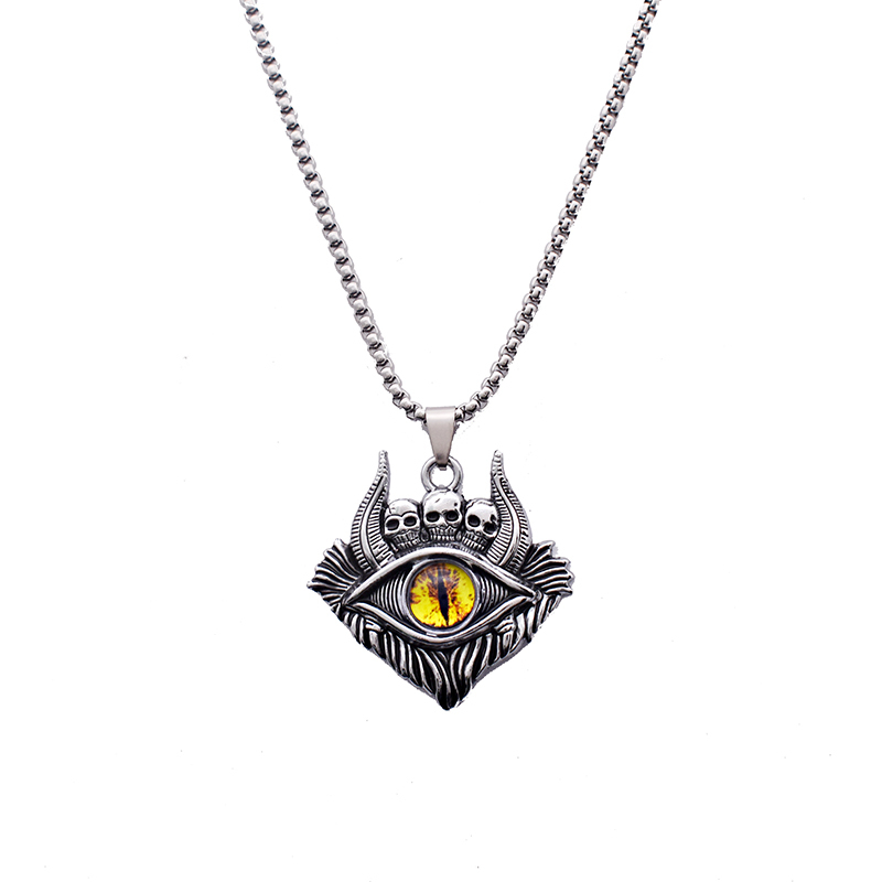Vintage Evil Eye Skull Necklace