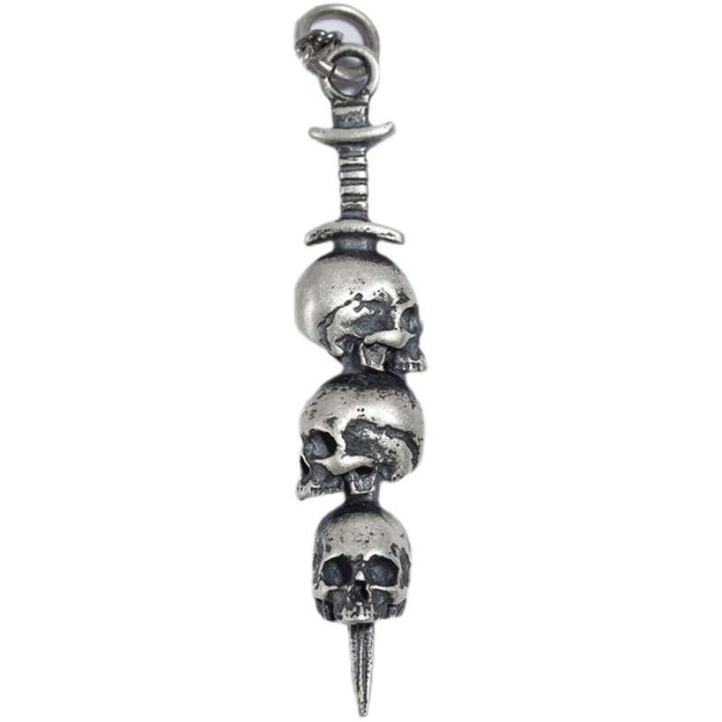 Chiba punk style silver pendant necklace