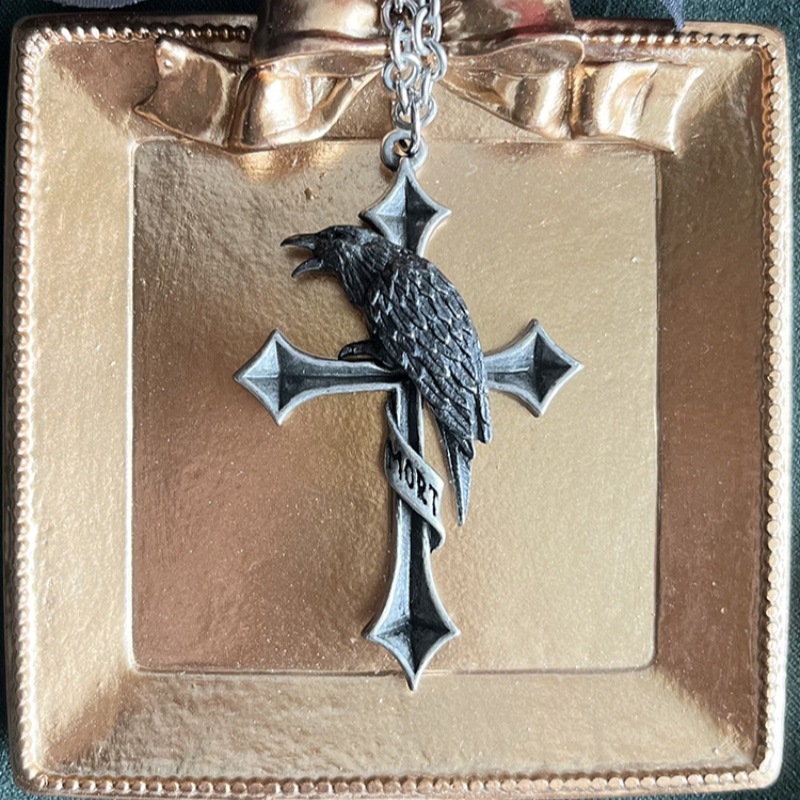 Crow Cross Necklace