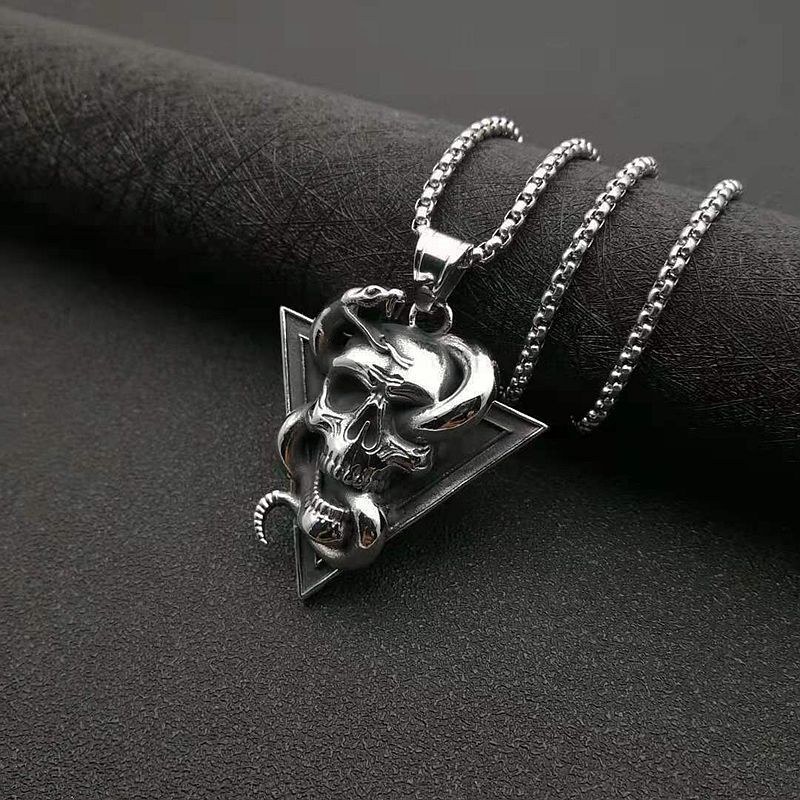 Vintage Skull and Snake Necklace