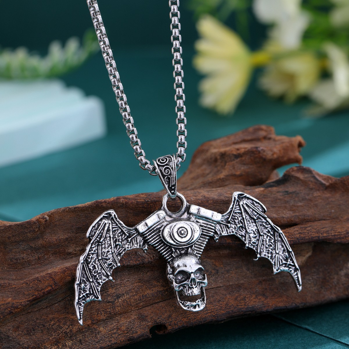 Vintage Dark Skull Necklace