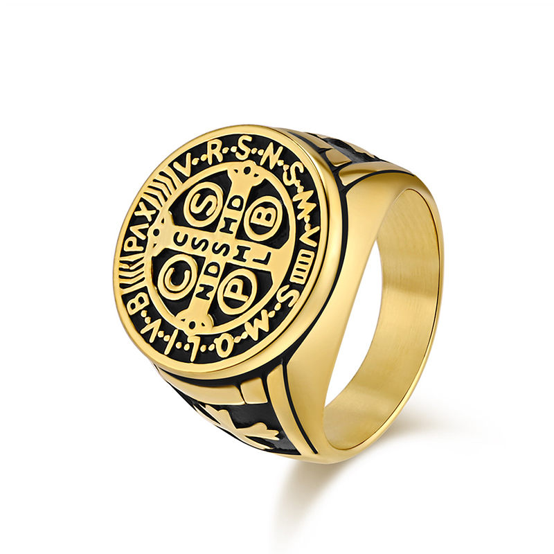 Vintage Exorcist Stainless Steel Cross Ring