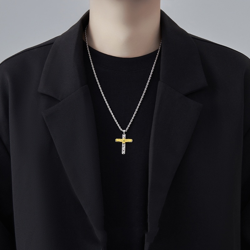 Golden Eagle Cross Necklace