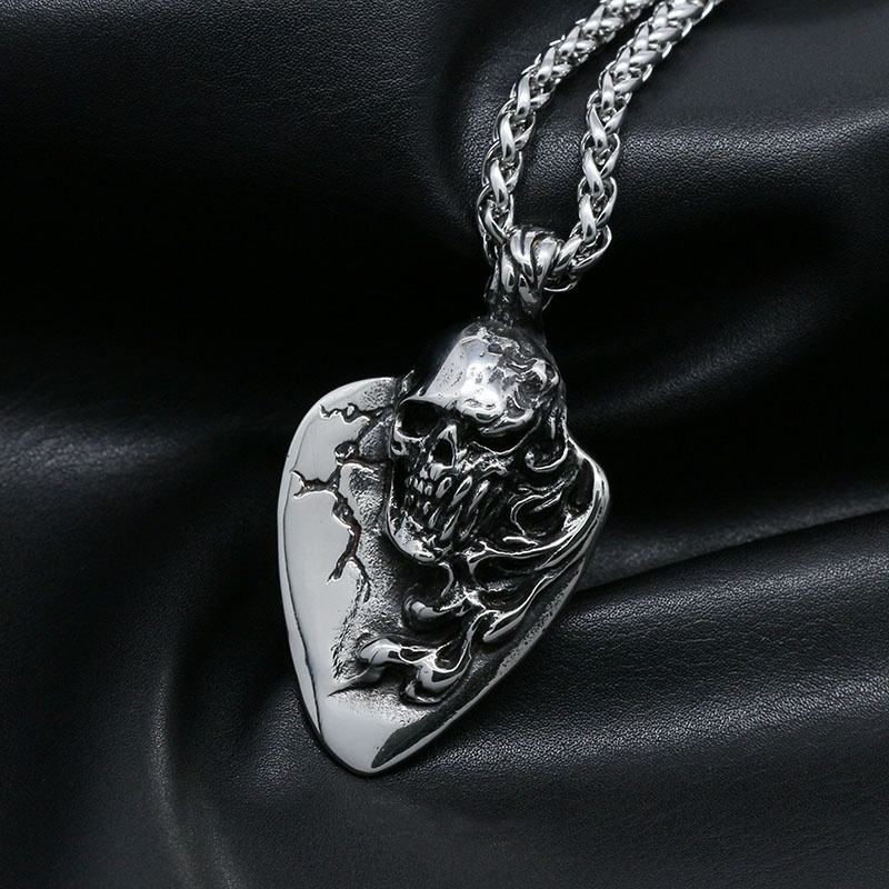 Guitar String Skull Necklace