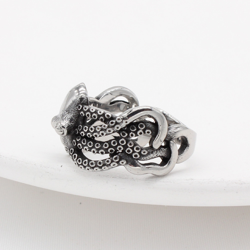 Dark Kraken Octopus Ring