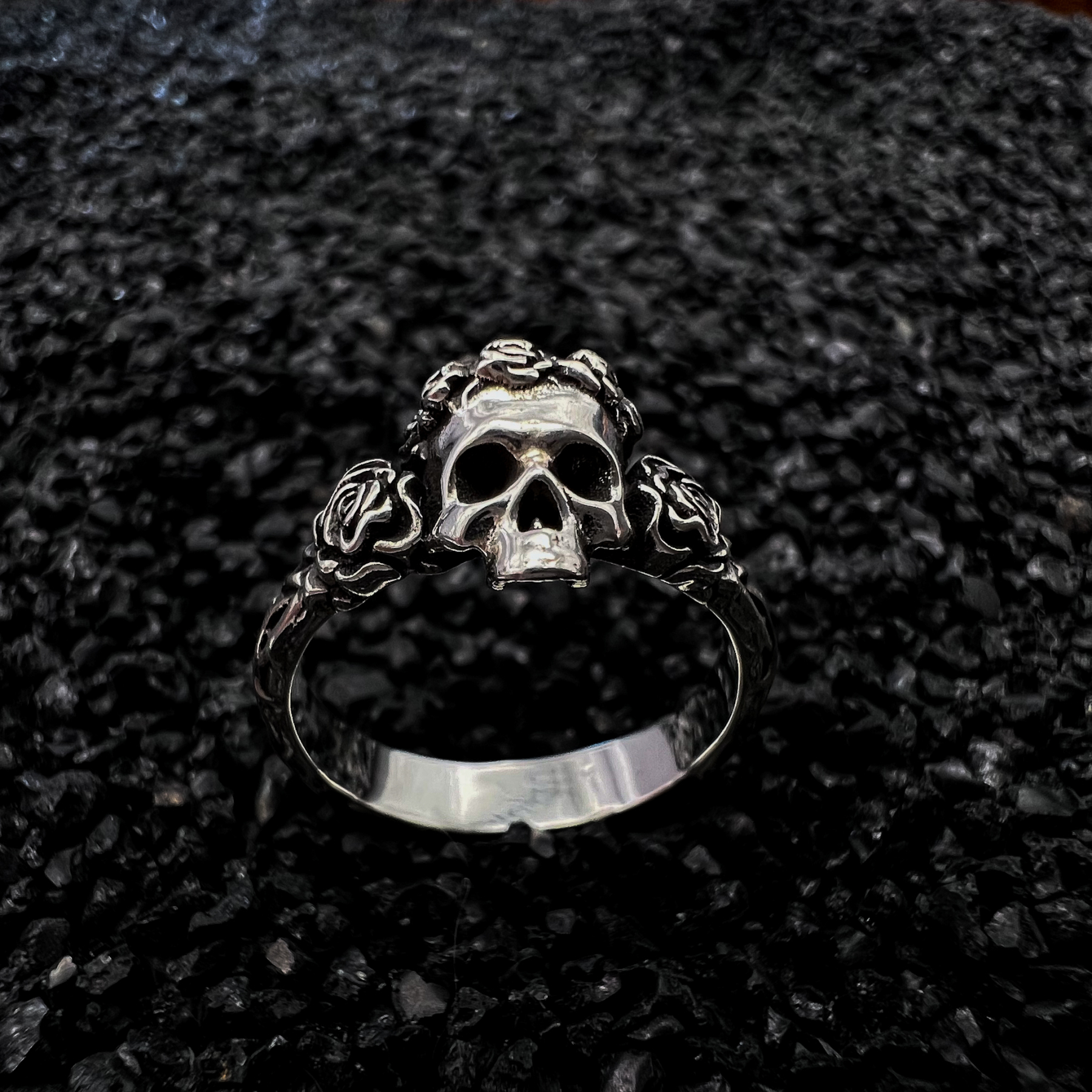Gothic Rose Skull Ring