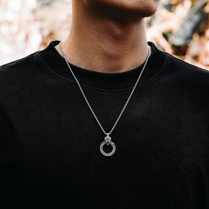 3D snake necklace with fortune and luck