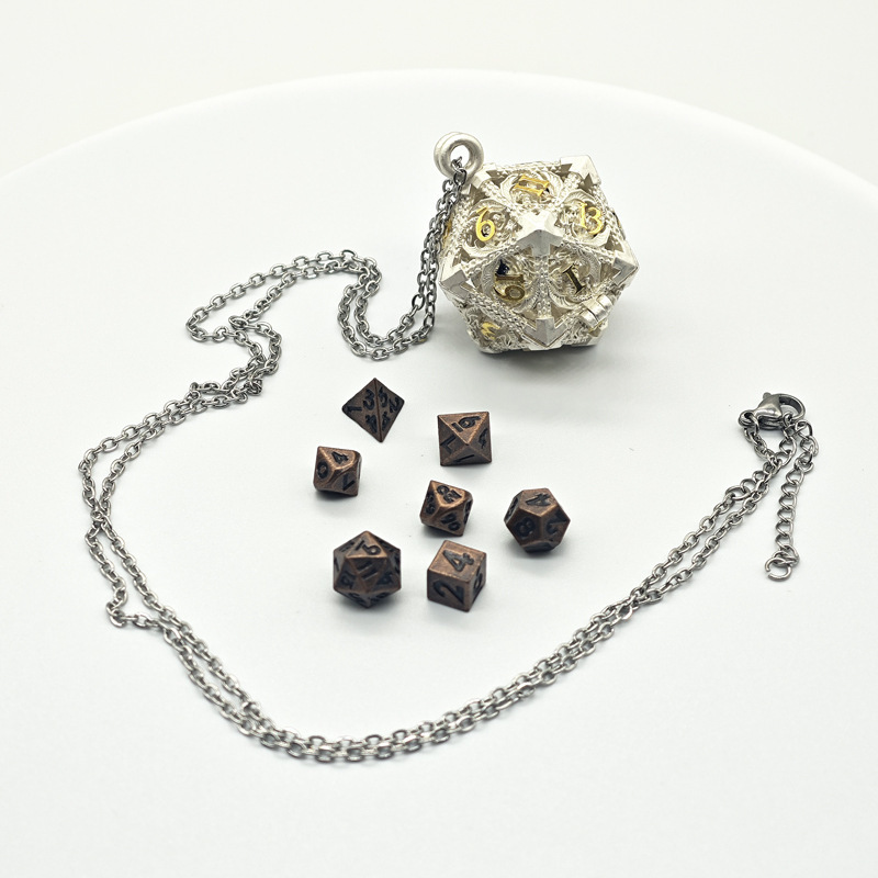 Metal Hollow 6MM Mini Dice Necklace
