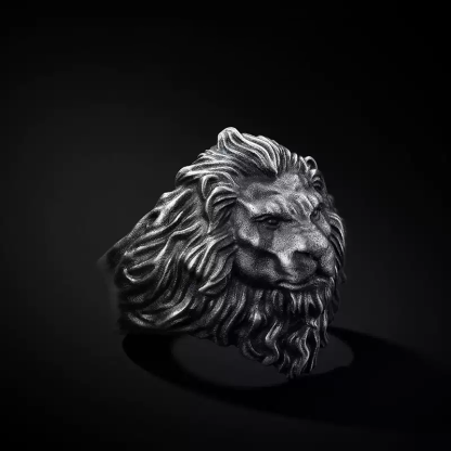 3D lion domineering wide face big ring