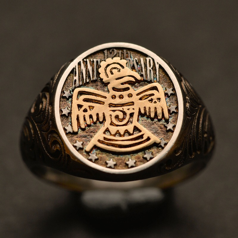 Golden Thunderbird Signet Ring