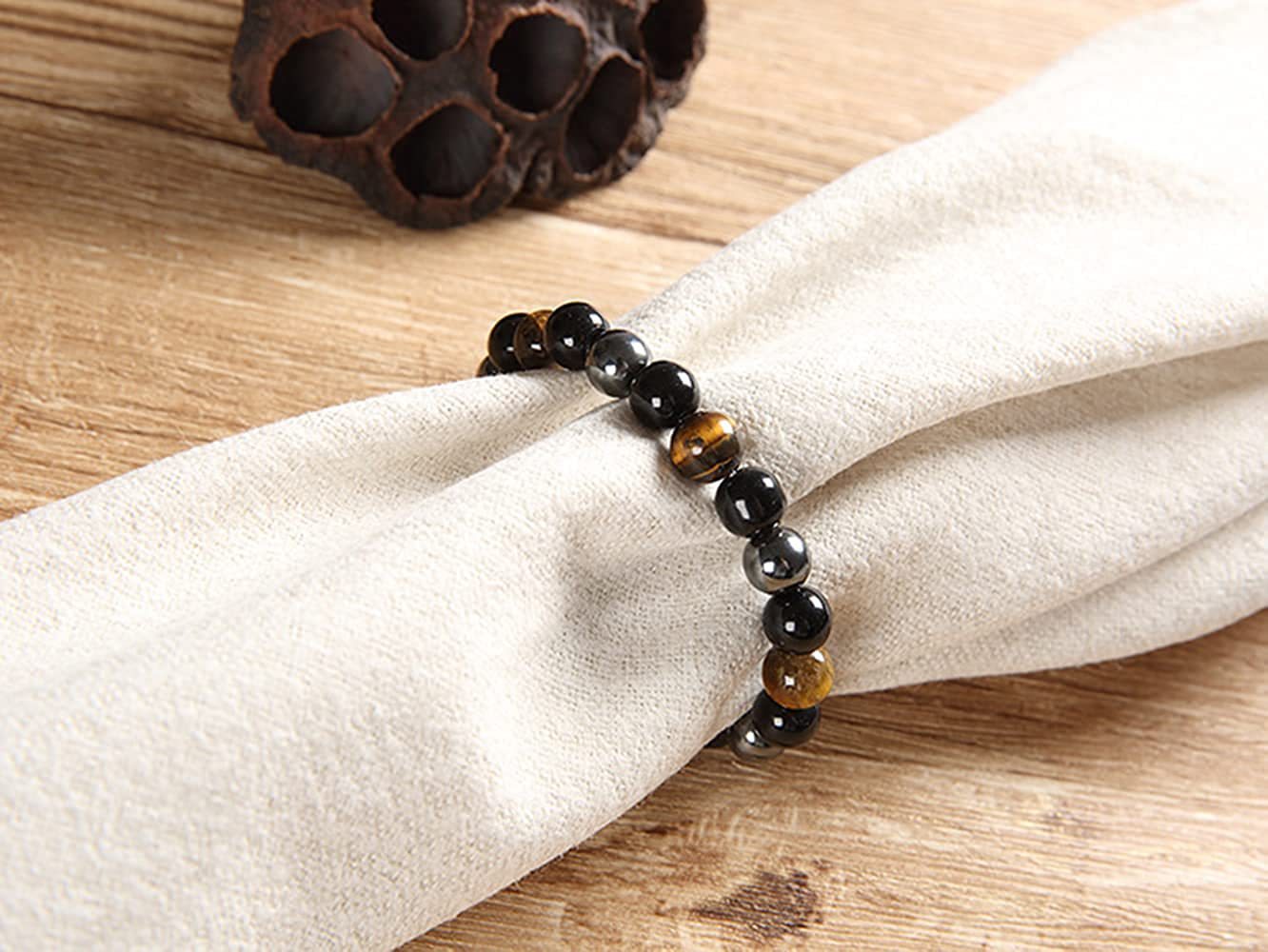 Natural Stone Three Color Beaded Bracelet