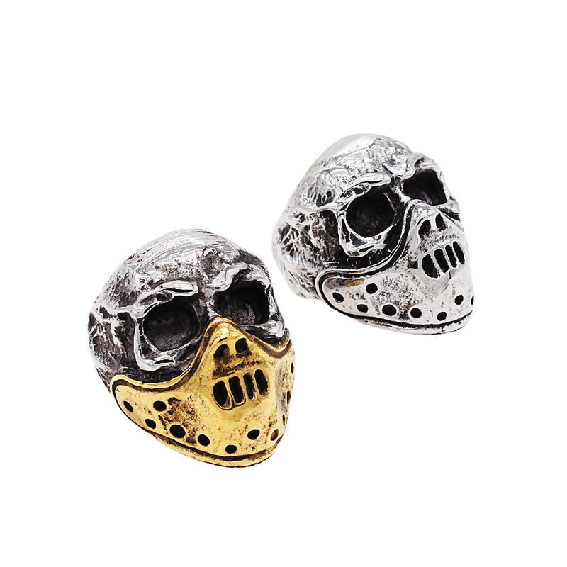Personalized retro gas mask skull ring