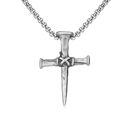 Wooden Stake Cross Necklace