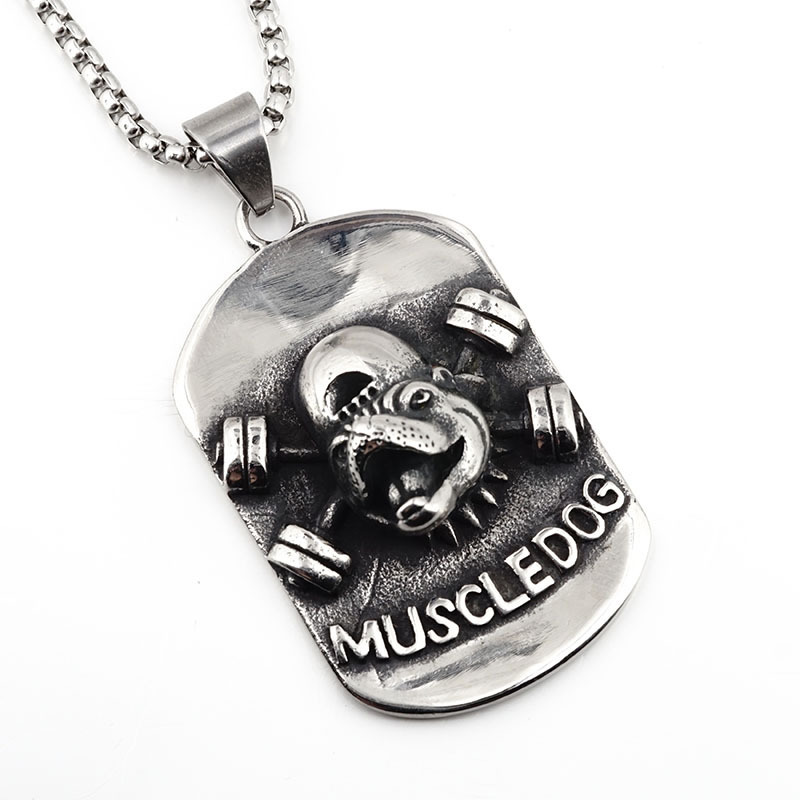 3D Sports Muscle Dog Necklace
