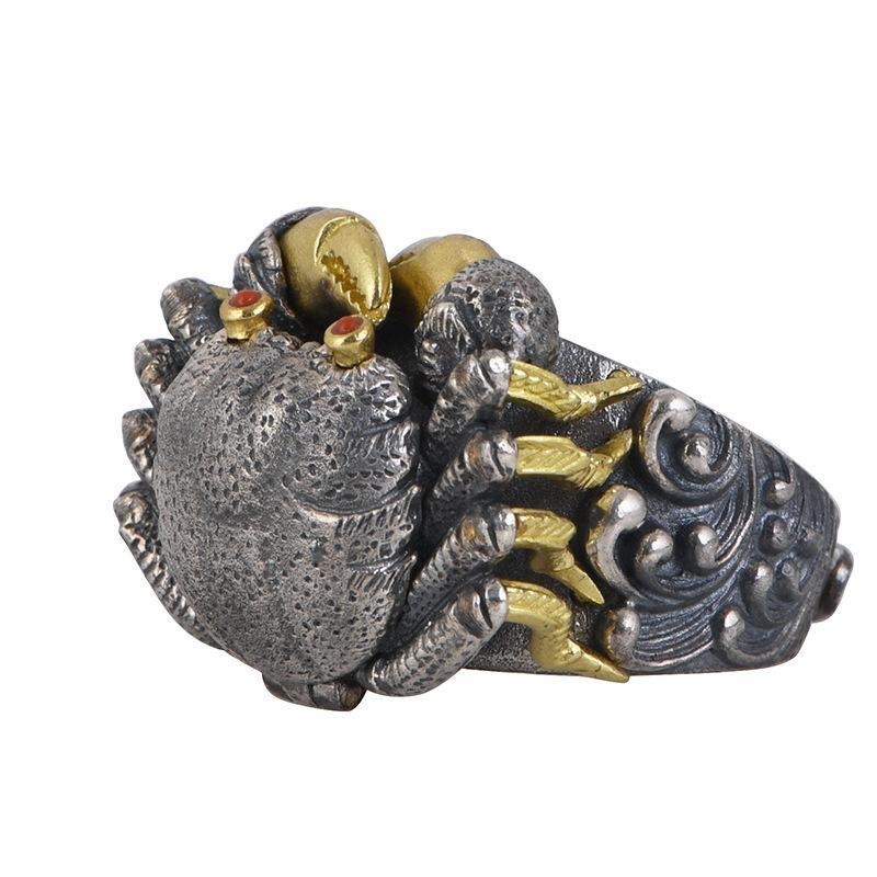 925 sterling silver crab ring