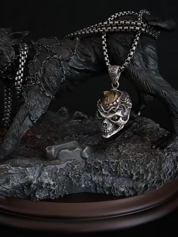 Skeleton Knight Pendant Necklace