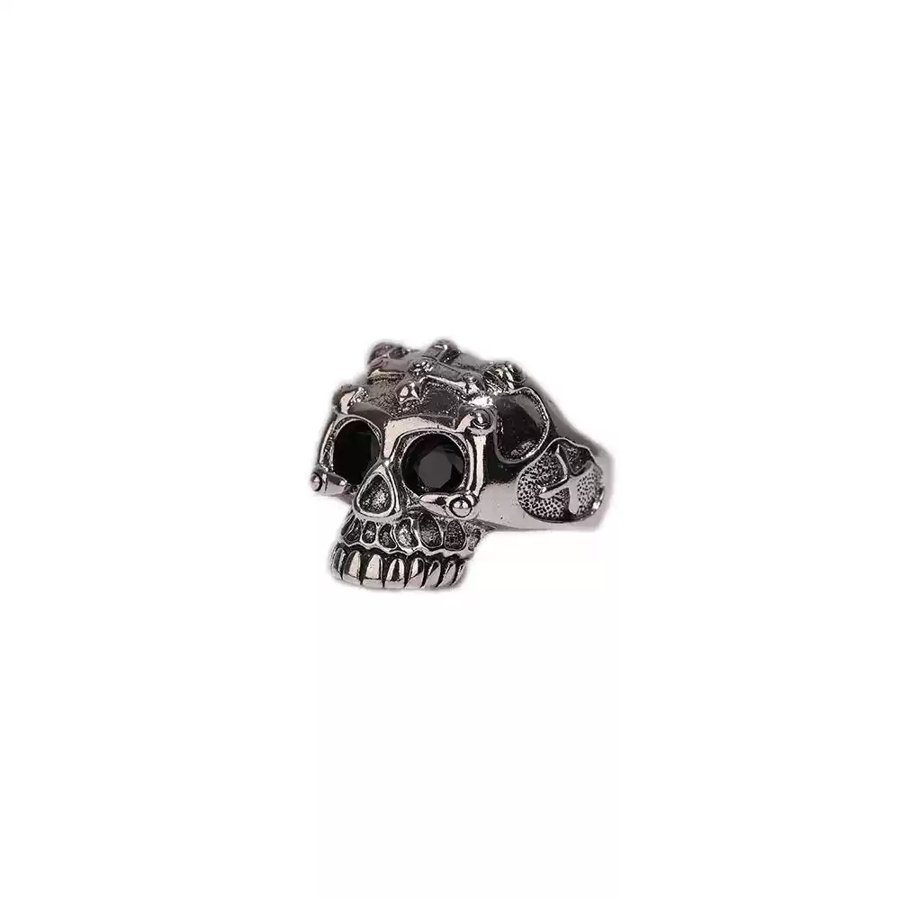 Black diamond skull ring