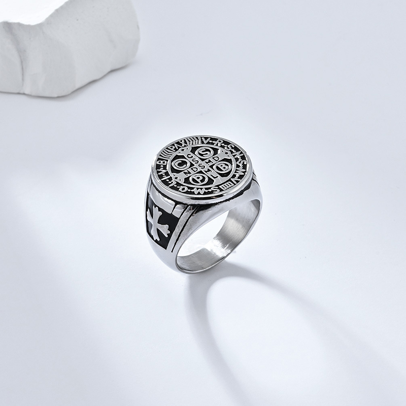 Vintage Exorcist Stainless Steel Cross Ring