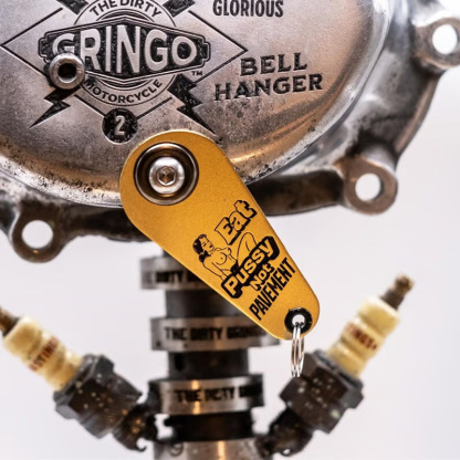 Brass skull helmet bell charm