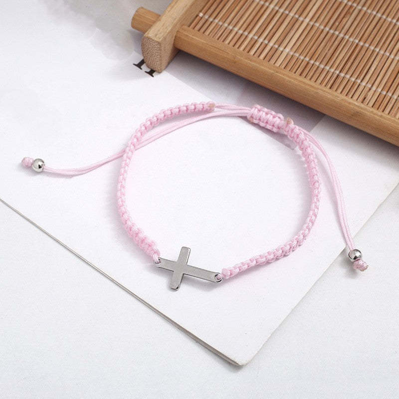 Braided Rope Cross Bracelet