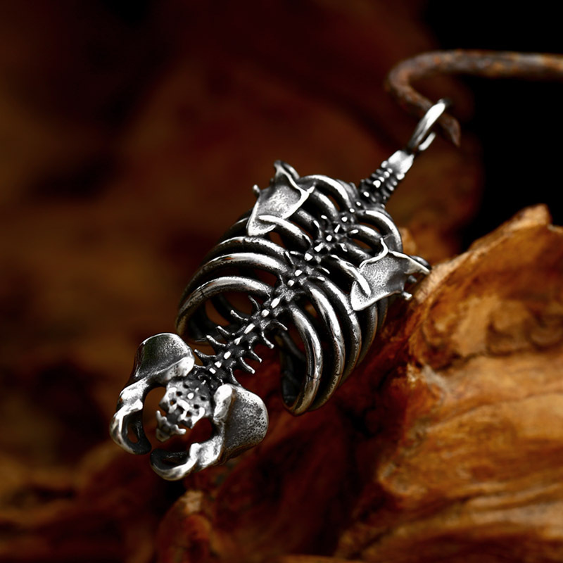 Skull Skeleton Hollow Pendant Necklace