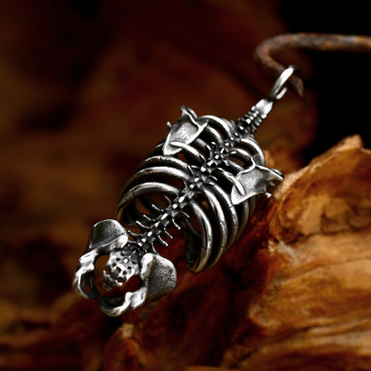 Skull Skeleton Hollow Pendant Necklace