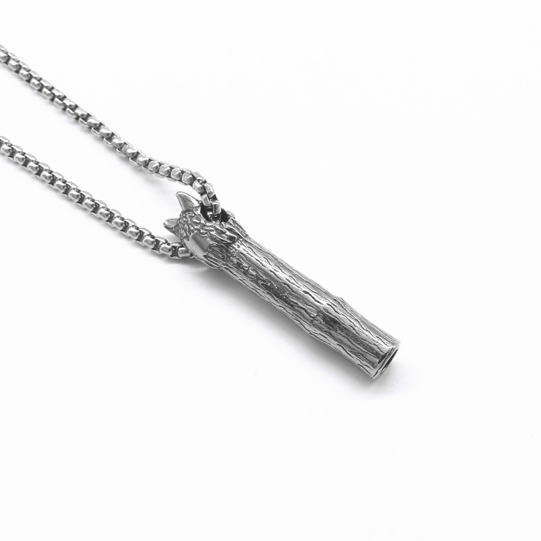 Fenrir wolf head whistle necklace
