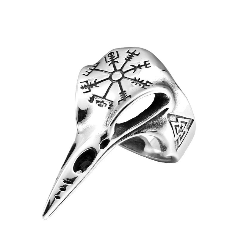 Viking Raven Skull Ring