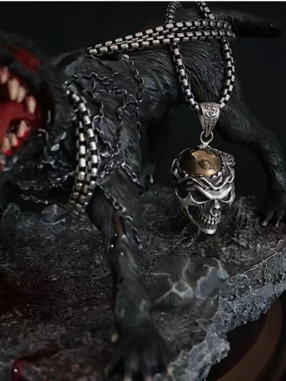 Skeleton Knight Pendant Necklace