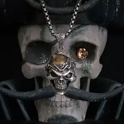 Skeleton Knight Pendant Necklace