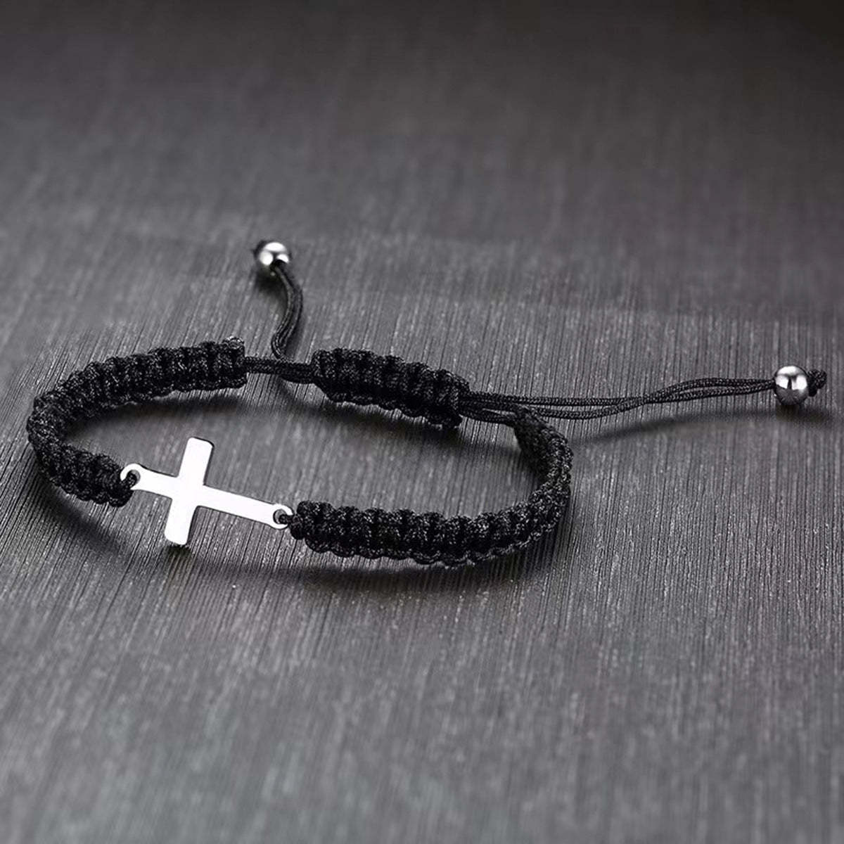 Braided Rope Cross Bracelet