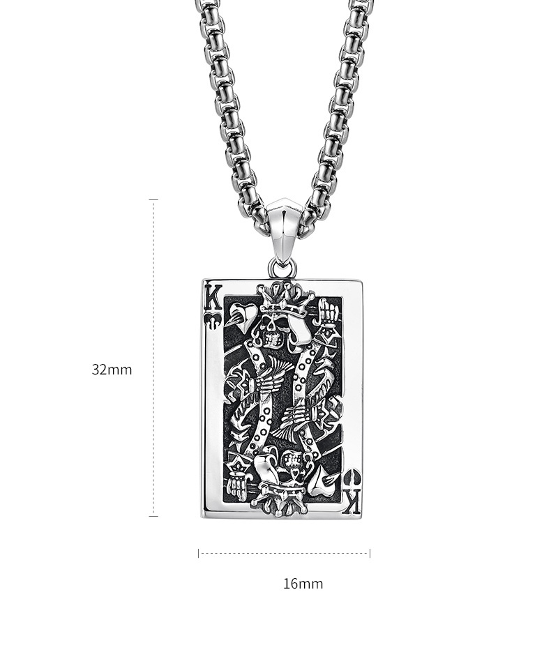 Playing Cards King K Necklace