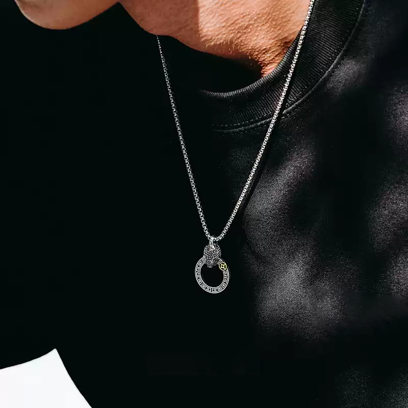 3D snake necklace with fortune and luck