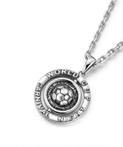 Rotatable football hoop necklace