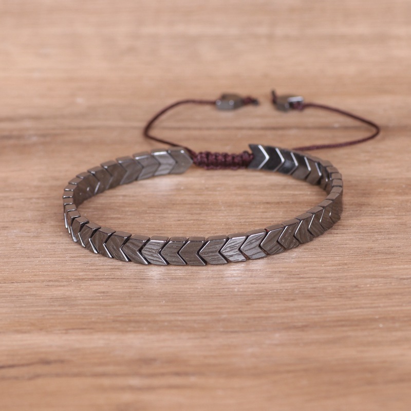 Hematite Arrowhead Braided Bracelet