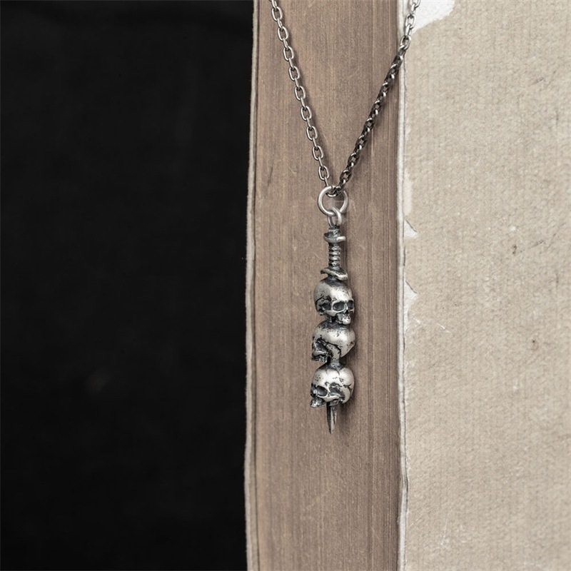 Chiba punk style silver pendant necklace