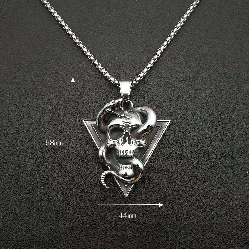Vintage Skull and Snake Necklace