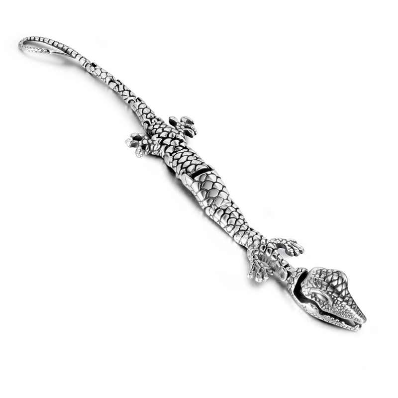 "Unyielding" Dark Alligator Wrap Bracelet