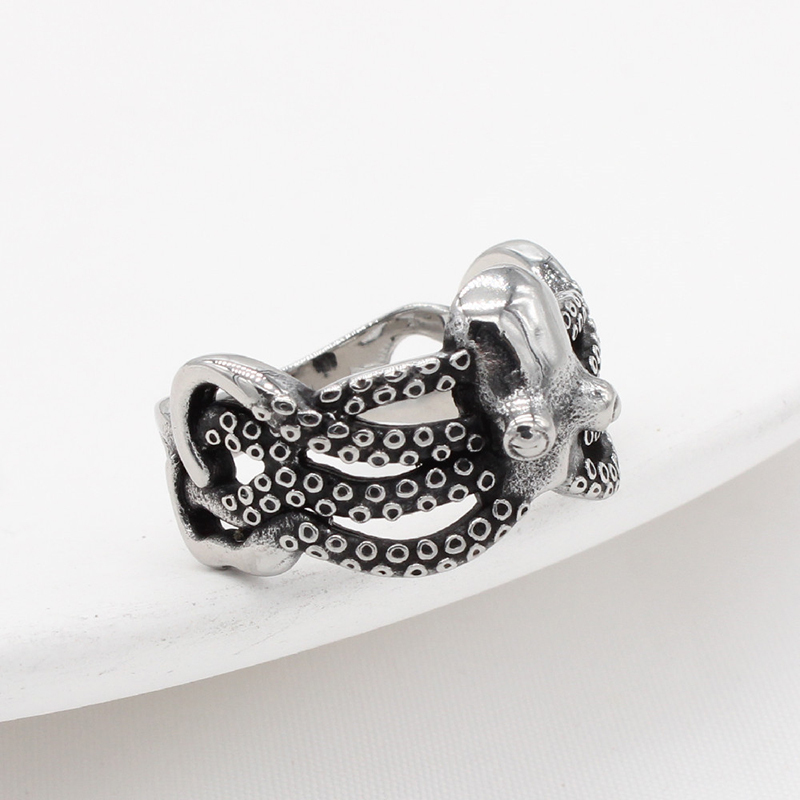 Dark Kraken Octopus Ring