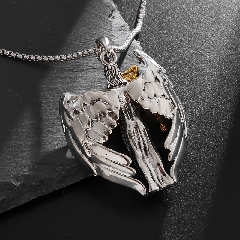 Retro Jesus Wings Men's Necklace