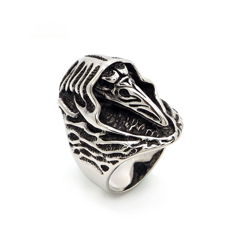 Personalized retro wizard skull ring