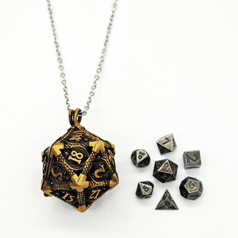 Metal Hollow 6MM Mini Dice Necklace