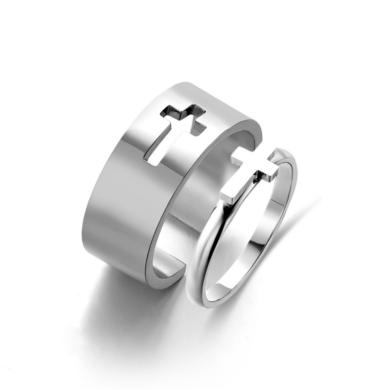Love cross couple ring