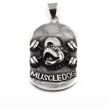3D Sports Muscle Dog Necklace